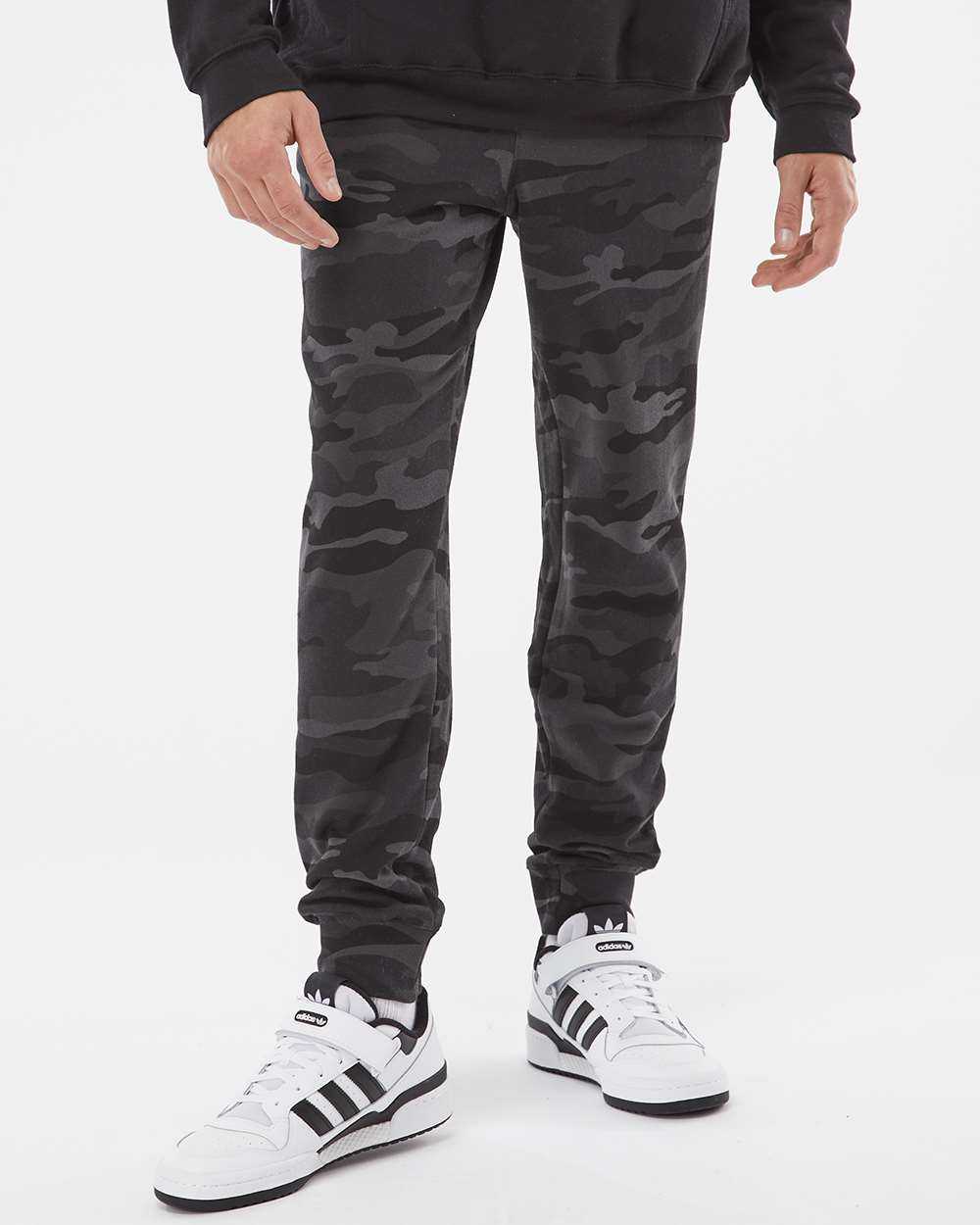 Independent Trading Co IND20PNT Midweight Fleece Pants - Black Camo - HIT a Double - 1