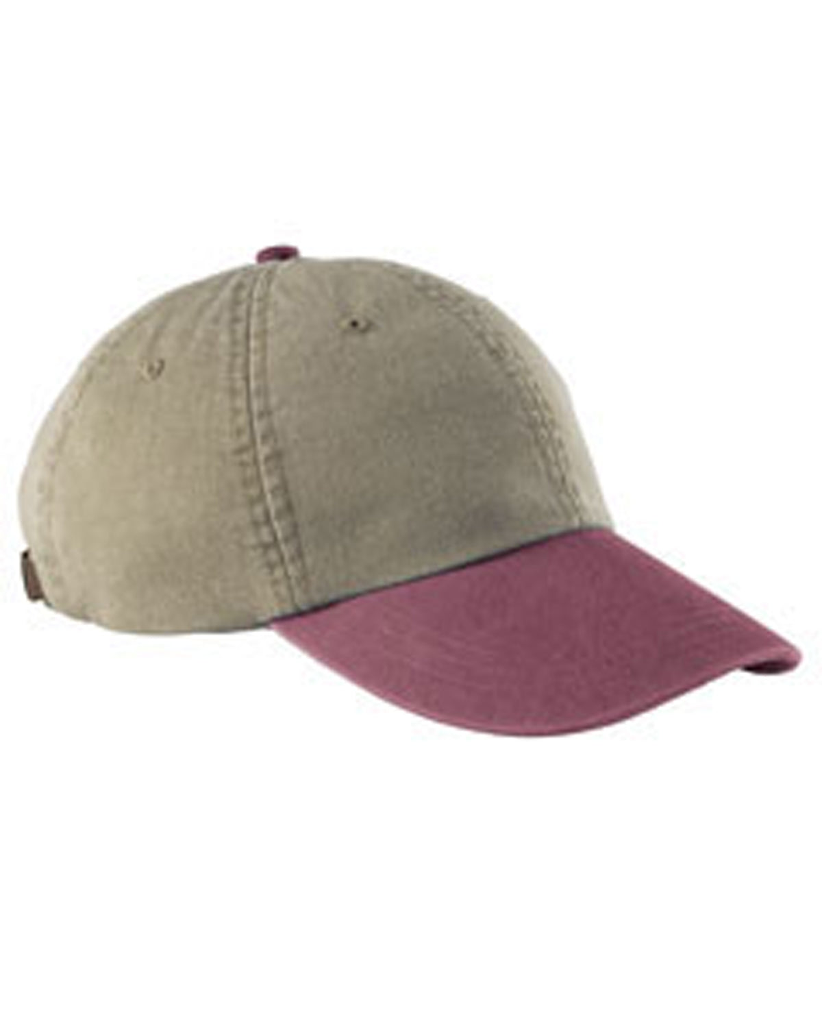 Adams Headwear LP101 Optimum Pigment-Dyed Cap - Khaki  Burgundy