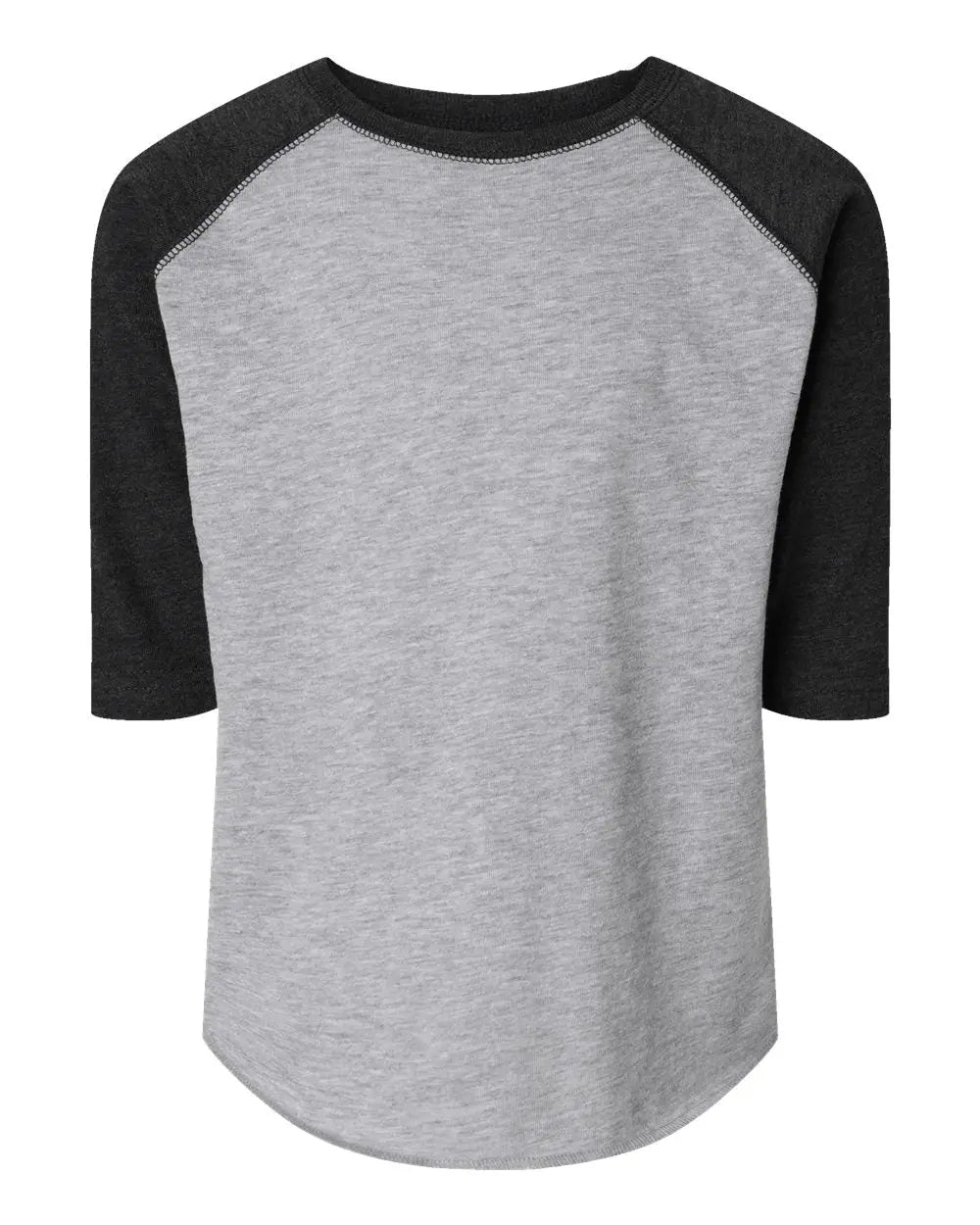 Rabbit Skins 3330 Toddler Baseball Fine Jersey Three-quarter Sleeve Tee - Vintage Heather Smoke - Heather/ / 2t