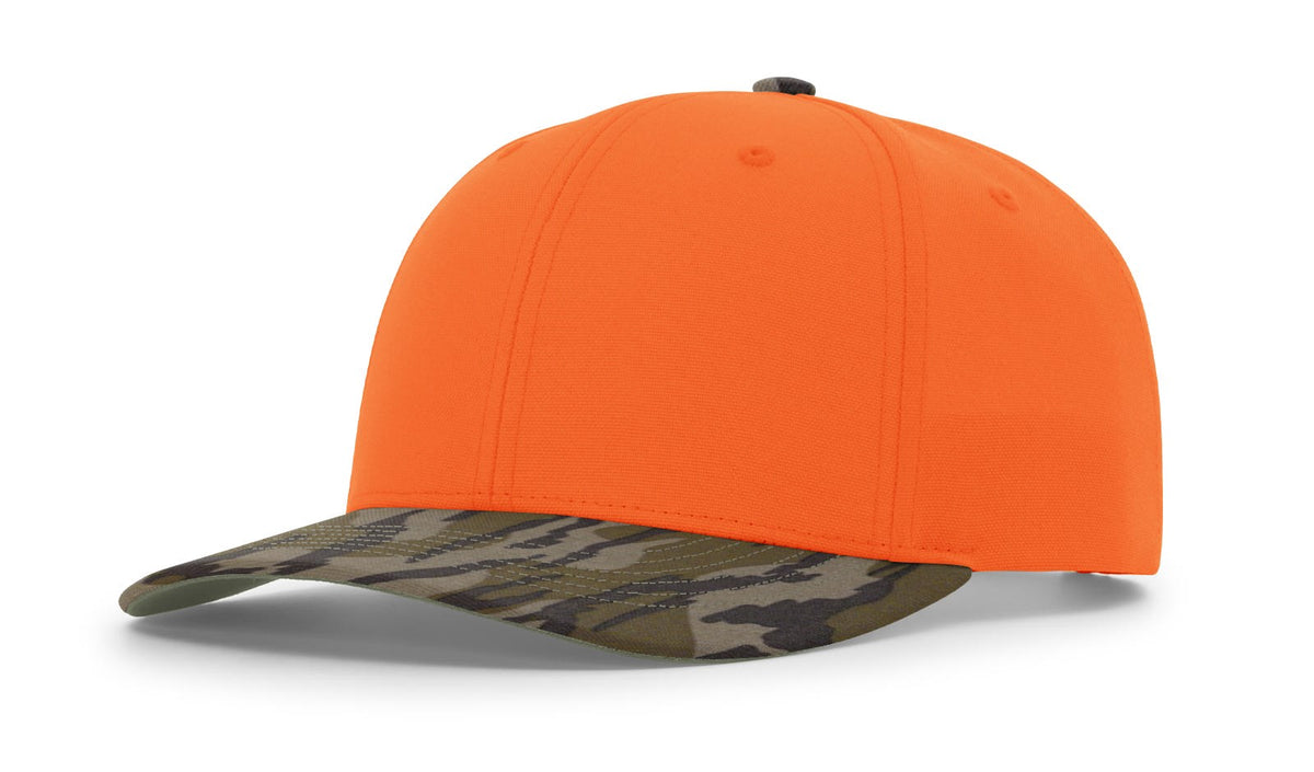 Richardson 880 6 Panel Blaze Cap - Blaze Orange Mossy Oak Bottomland