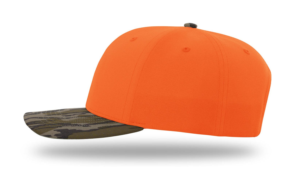 Richardson 880 6 Panel Blaze Cap - Blaze Orange Mossy Oak Bottomland - side view
