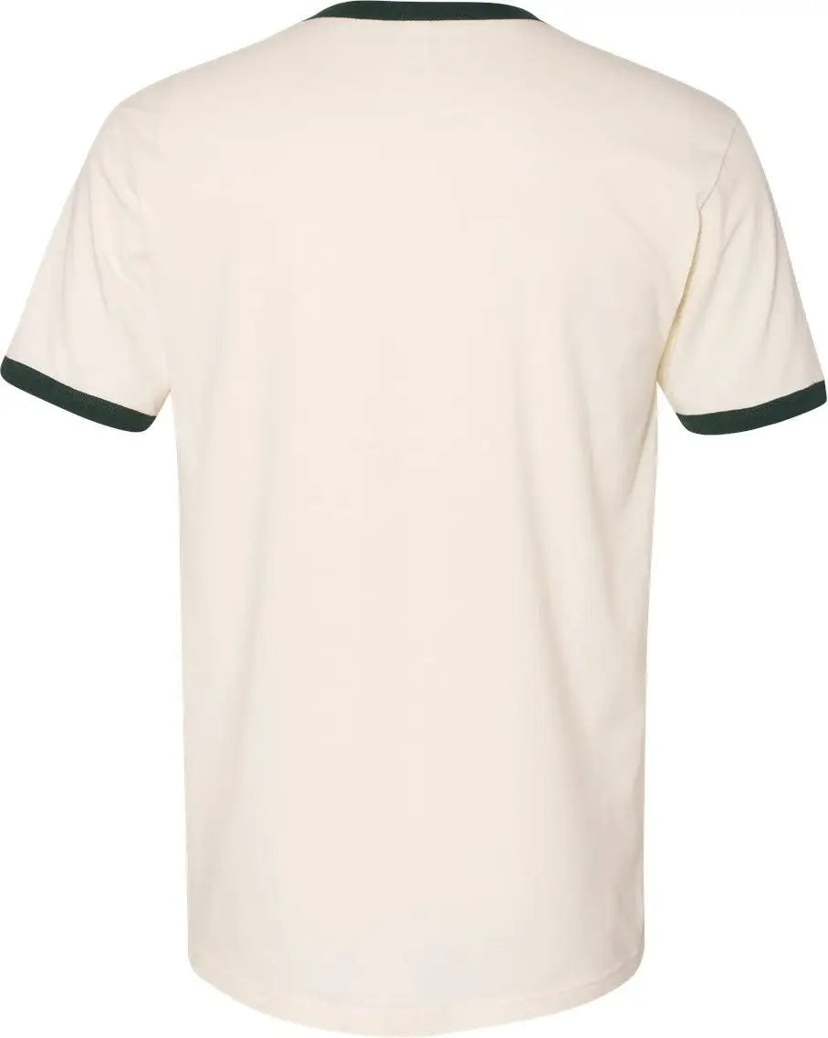 Next Level 3604 Retro Ringer Cotton T-shirt - Natural - Forest Green
