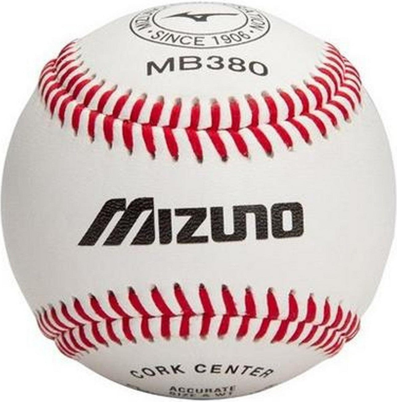 Mizuno MB380 Flat Seam Baseball 9" (1 Dozen) - White - HIT a Doubloe