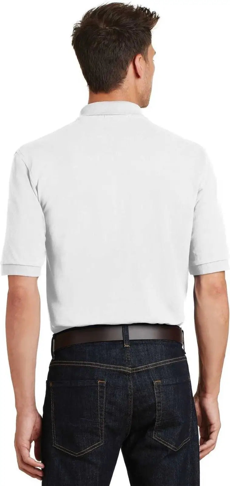 Port Authority K420p Heavyweight Cotton Pique Polo with Pocket - White