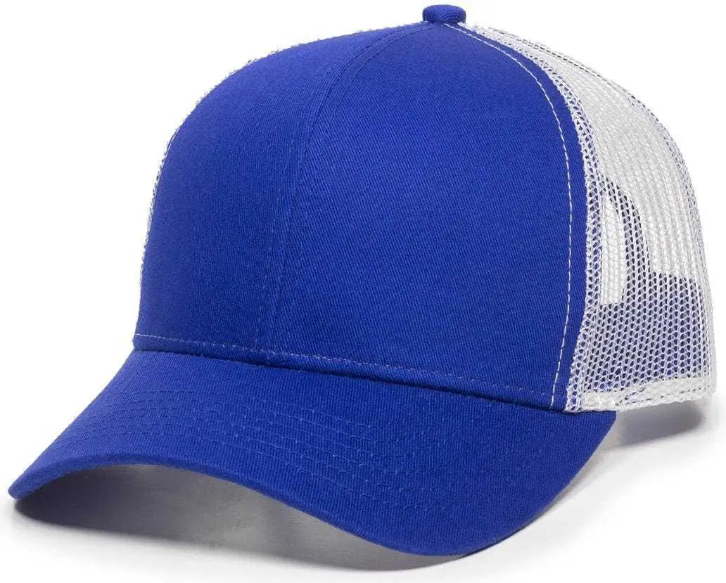 Oc Sports Mbw-600 Team Adjustable Mesh Back Ball Cap - Royal White - 6 7/8’’ - 7 1/2’’