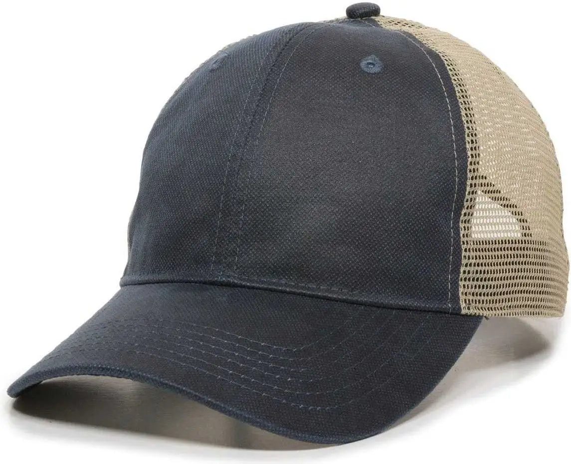 Oc Sports Wcv-100m Adjustable Mesh Back Weathered Look Cap - Navy Khaki - 6 7/8’’ - 7 1/2’’