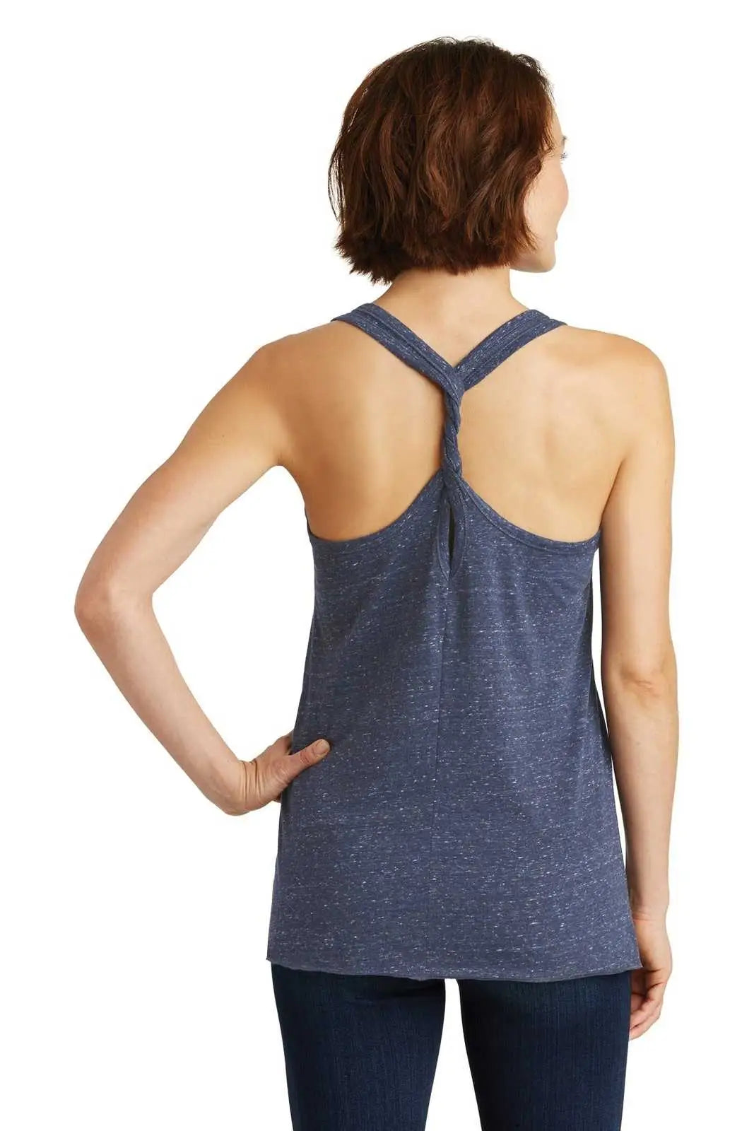 District Dm466 Women’s Cosmic Twist Back Tank - Navy Royal