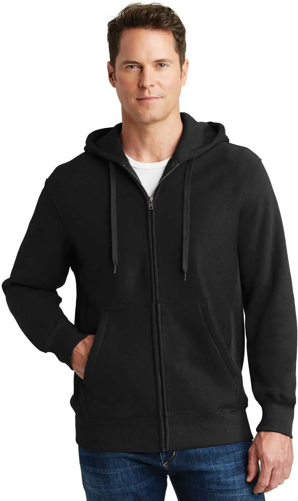 Sport-tek F282 Super Heavyweight Full-zip Hooded Sweatshirt - Black