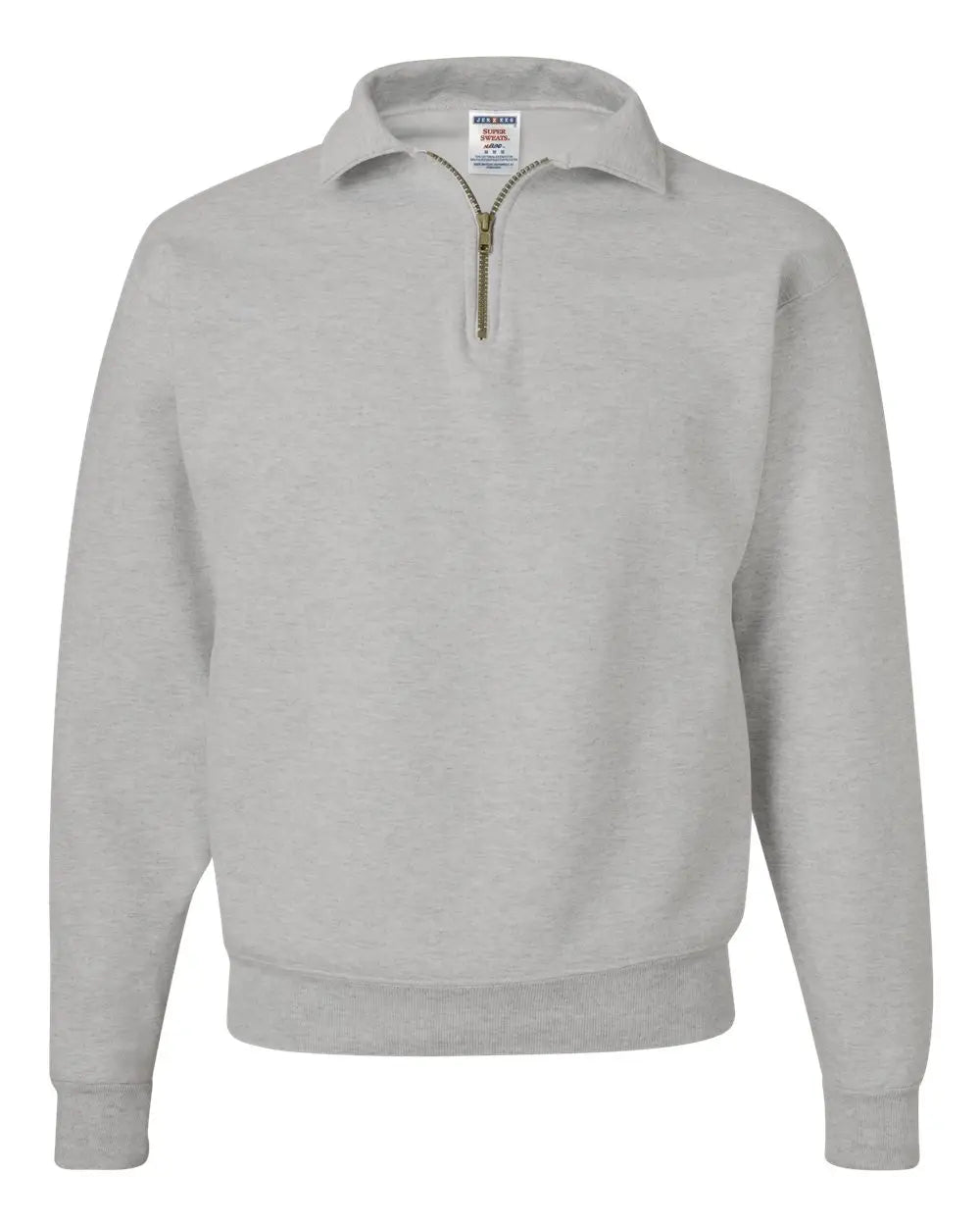 Jerzees 4528mr Super Sweats Nublend® Quarter-zip Cadet Collar Sweatshirt - Oxford - Light Gray / s