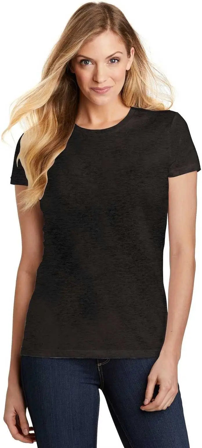 District Dt155 Women’s Fitted Perfect Tri Tee - Black Frost
