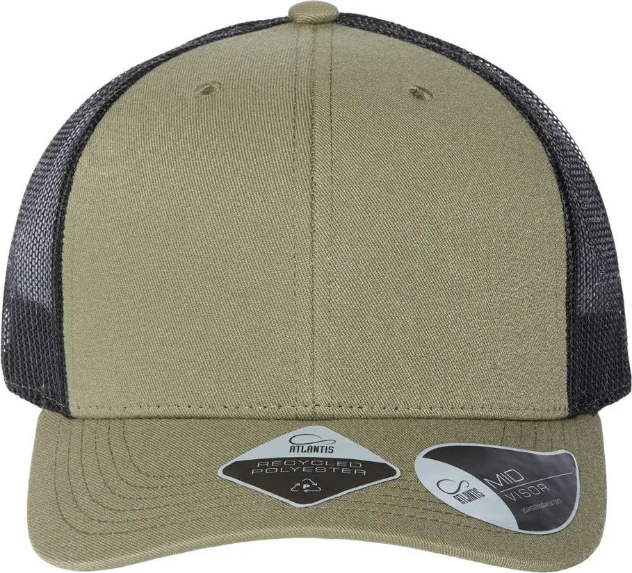 Atlantis Headwear Bryce Sustainable Trucker Cap - Olive Black - one Size Fits Most
