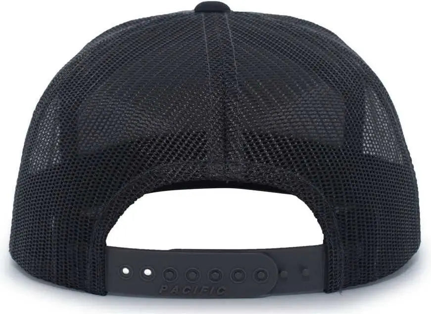 Pacific Headwear 787 6-panel Arch Snapback Trucker Cap - Charcoal Black - Dark Gray / 7’’ - 7 7/8’’