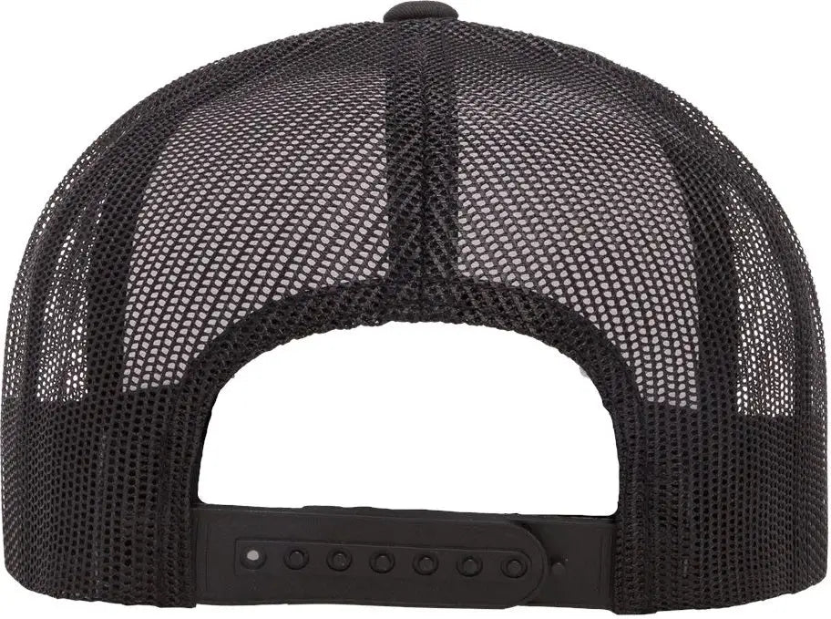 Yp Classics 6006 Five-panel Classic Trucker Cap - Black White - one Size Fits Most