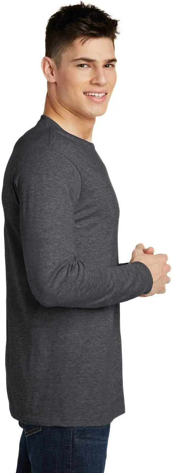 District Dt6200 Very Important Tee Long Sleeve - Heathered Charcoal