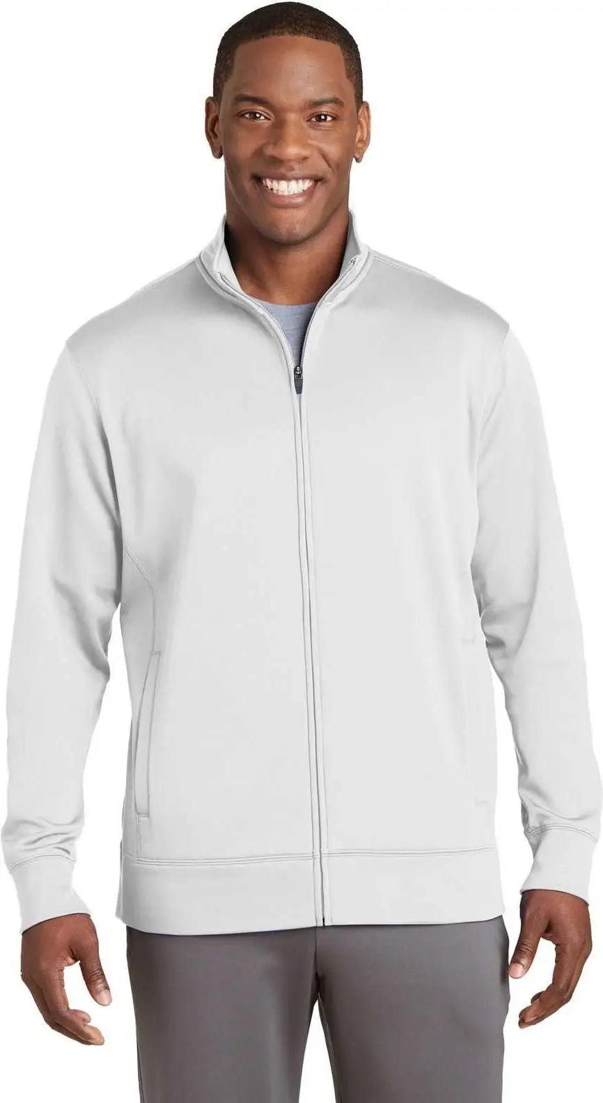 Sport-tek St241 Sport-wick Fleece Full-zip Jacket - White