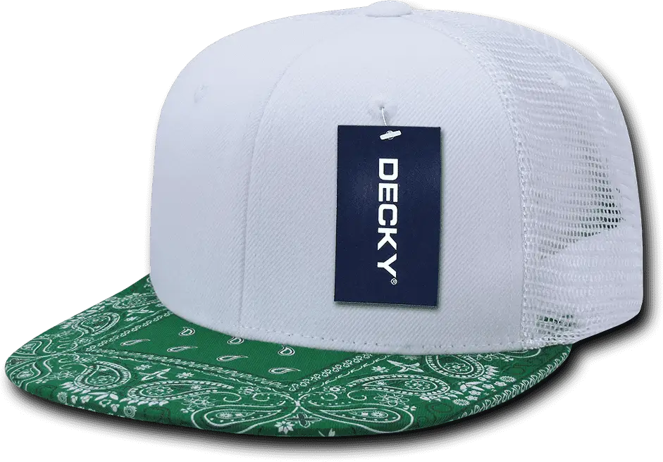 Decky 1083 Bandanna Trucker Cap - White Kelly - one Size Fits Most