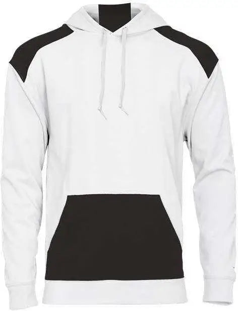 Badger Sport 1440 Breakout Performance Fleece Hoodie - White Black