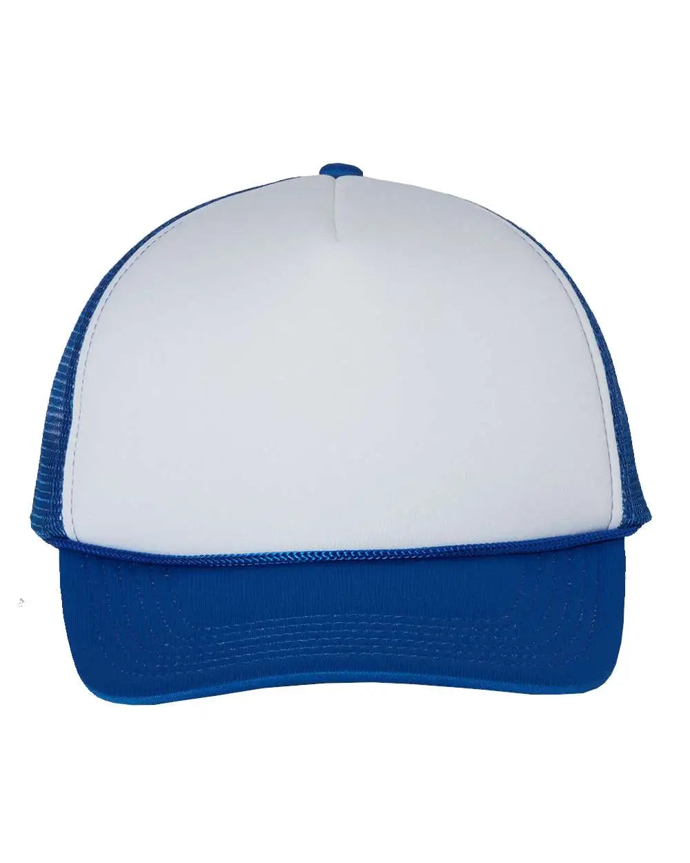 Valucap Vc700 Foam Mesh-back Trucker Cap - White Royal - one Size Fits Most