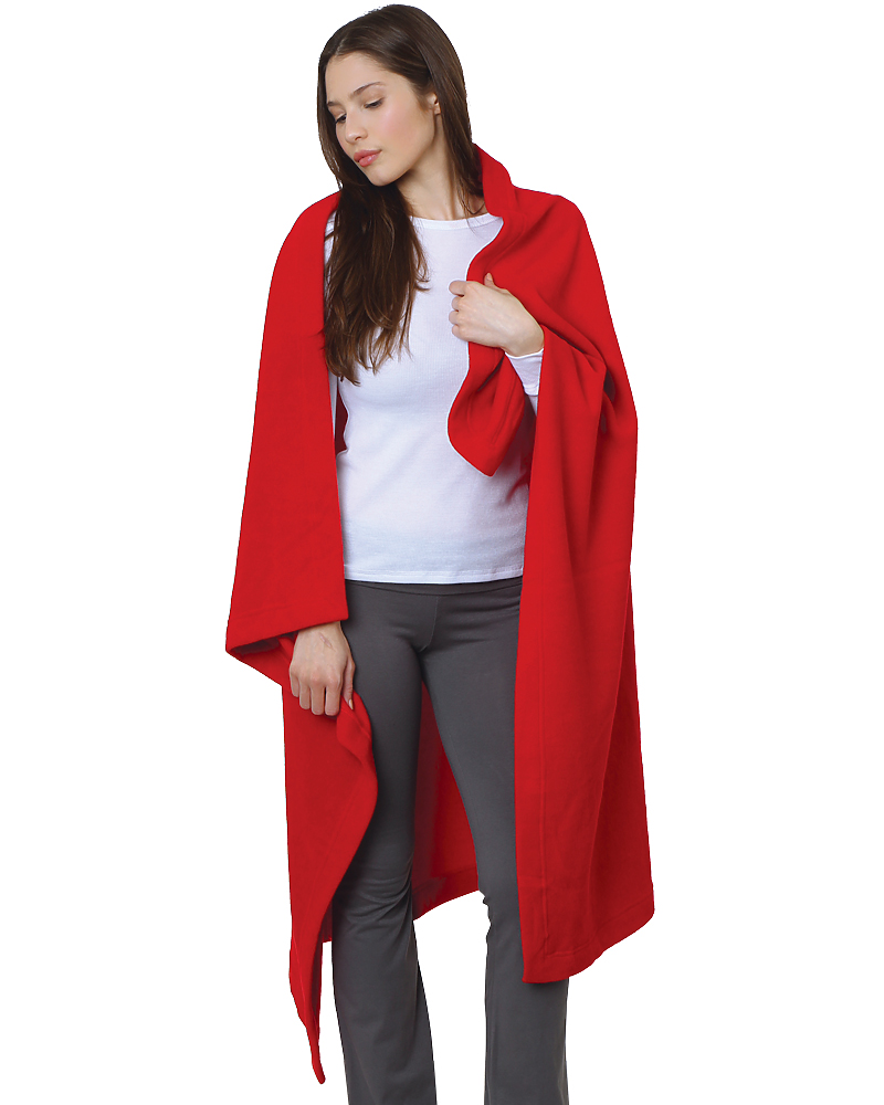 Bayside 9000B USA-Made Stadium Blanket Fleece - 9000 - Red