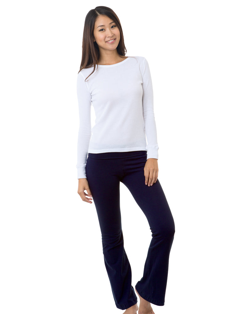 Bayside 9050B Women's USA-Made Yoga Pants - 9050 - Navy
