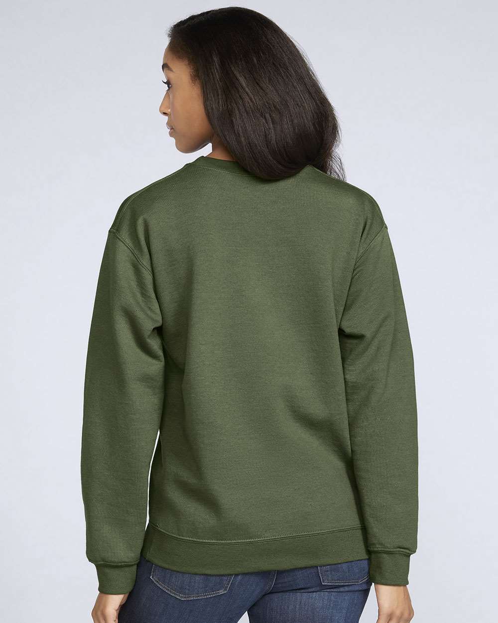 Gildan SF000 Softstyle Crewneck Sweatshirt - Military Green - HIT a Double - 3
