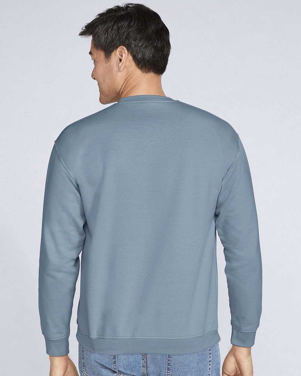 Gildan SF000 Softstyle Crewneck Sweatshirt - Stone Blue - HIT a Double - 3