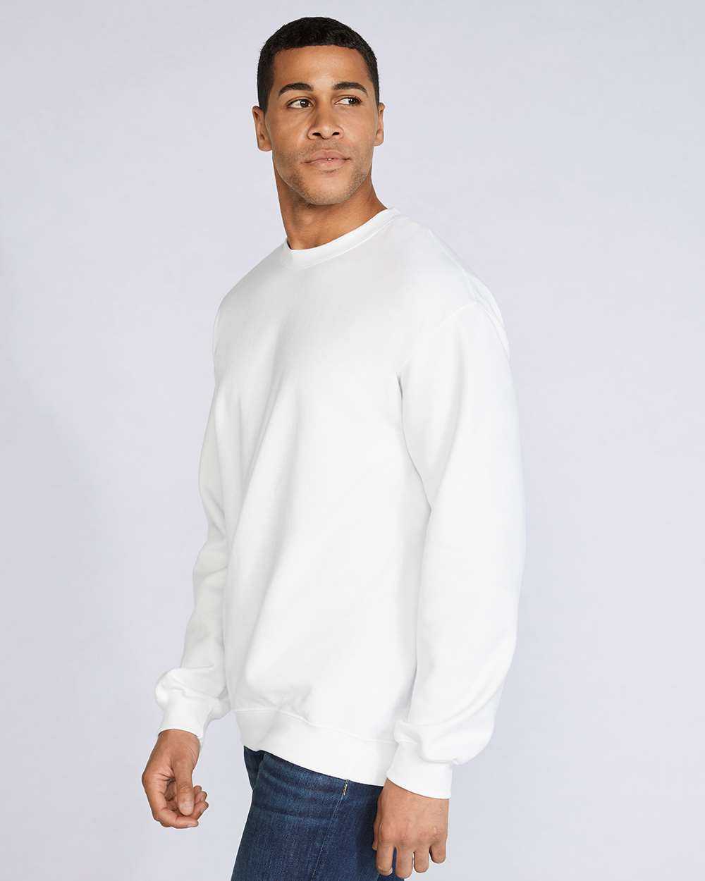 Gildan SF000 Softstyle Crewneck Sweatshirt - White - HIT a Double - 2