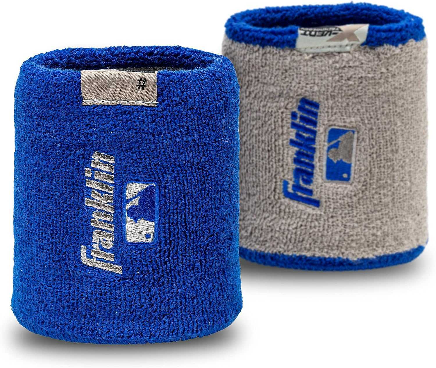 Franklin MLB X-Vent Reversible Wristband 4" - Royal Gray - HIT a Double - 1