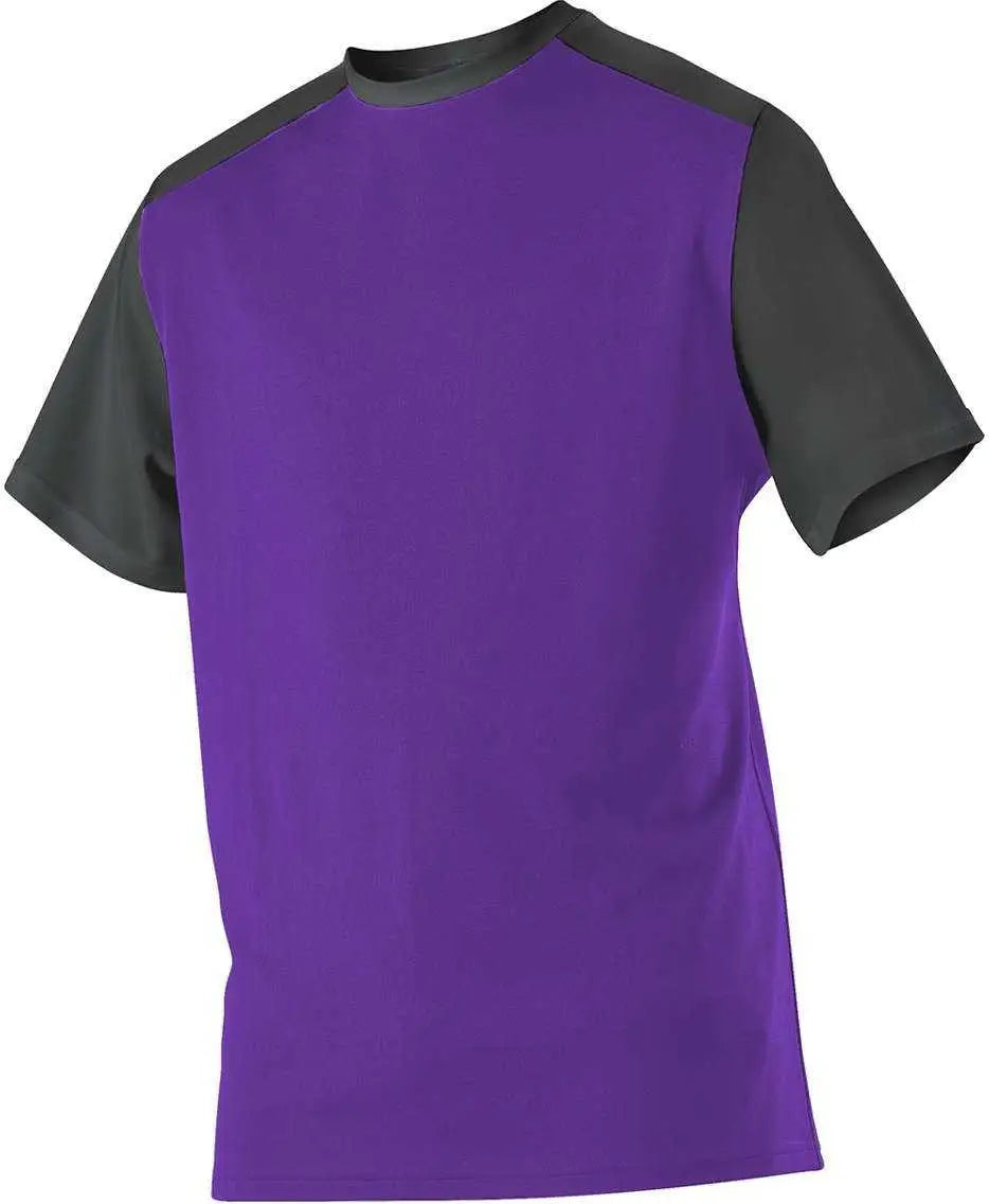 Alleson Athletic 532cjy Youth Crew Neck Baseball Jersey - Purple Black