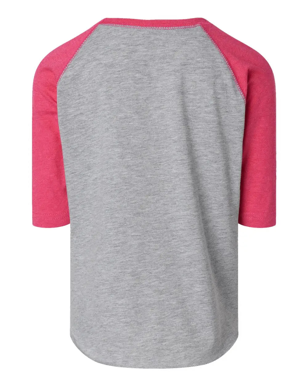 Rabbit Skins 3330 Toddler Baseball Fine Jersey Three-quarter Sleeve Tee - Vintage Heather Hot Pink - 2t