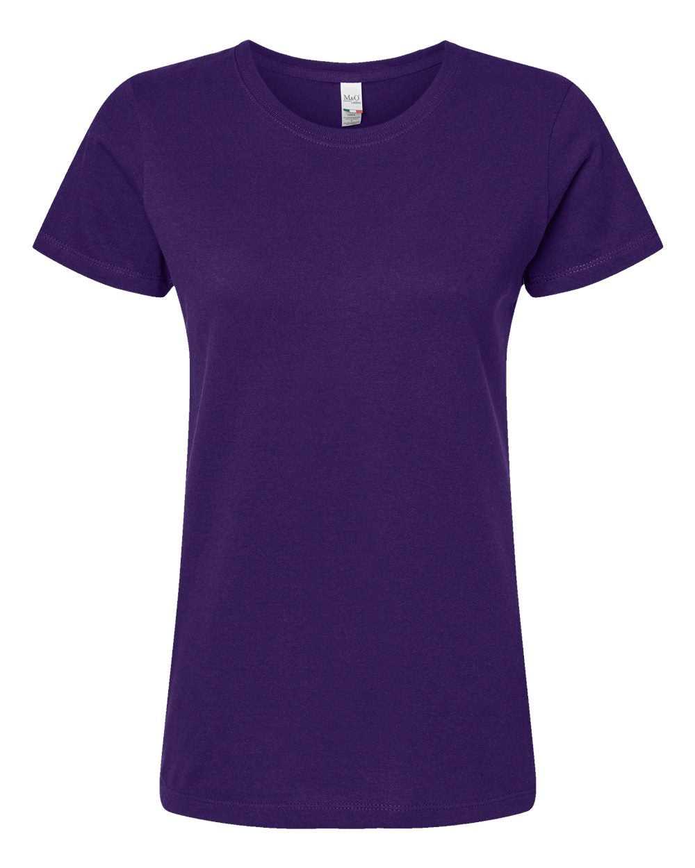 M&amp;O 4810 Women&#39;s Gold Soft Touch T-Shirt - Purple - HIT a Double - 1