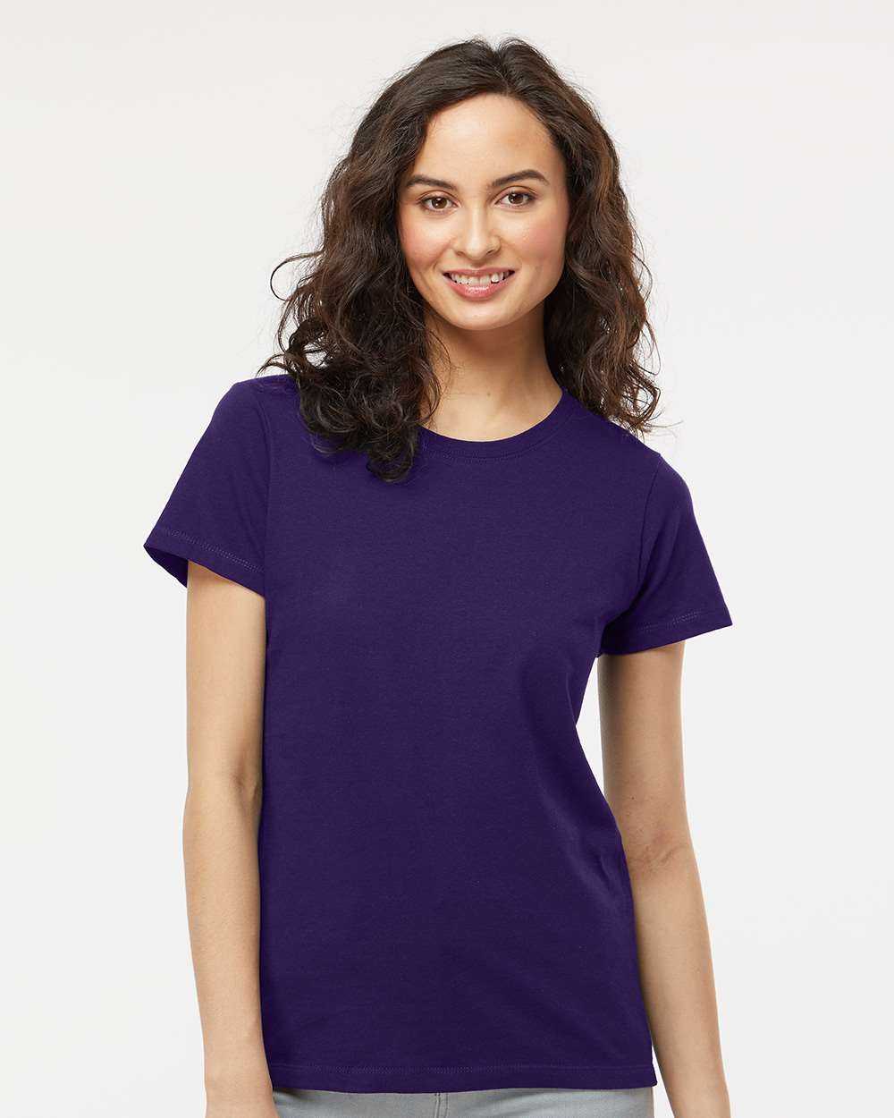 M&amp;O 4810 Women&#39;s Gold Soft Touch T-Shirt - Purple - HIT a Double - 2