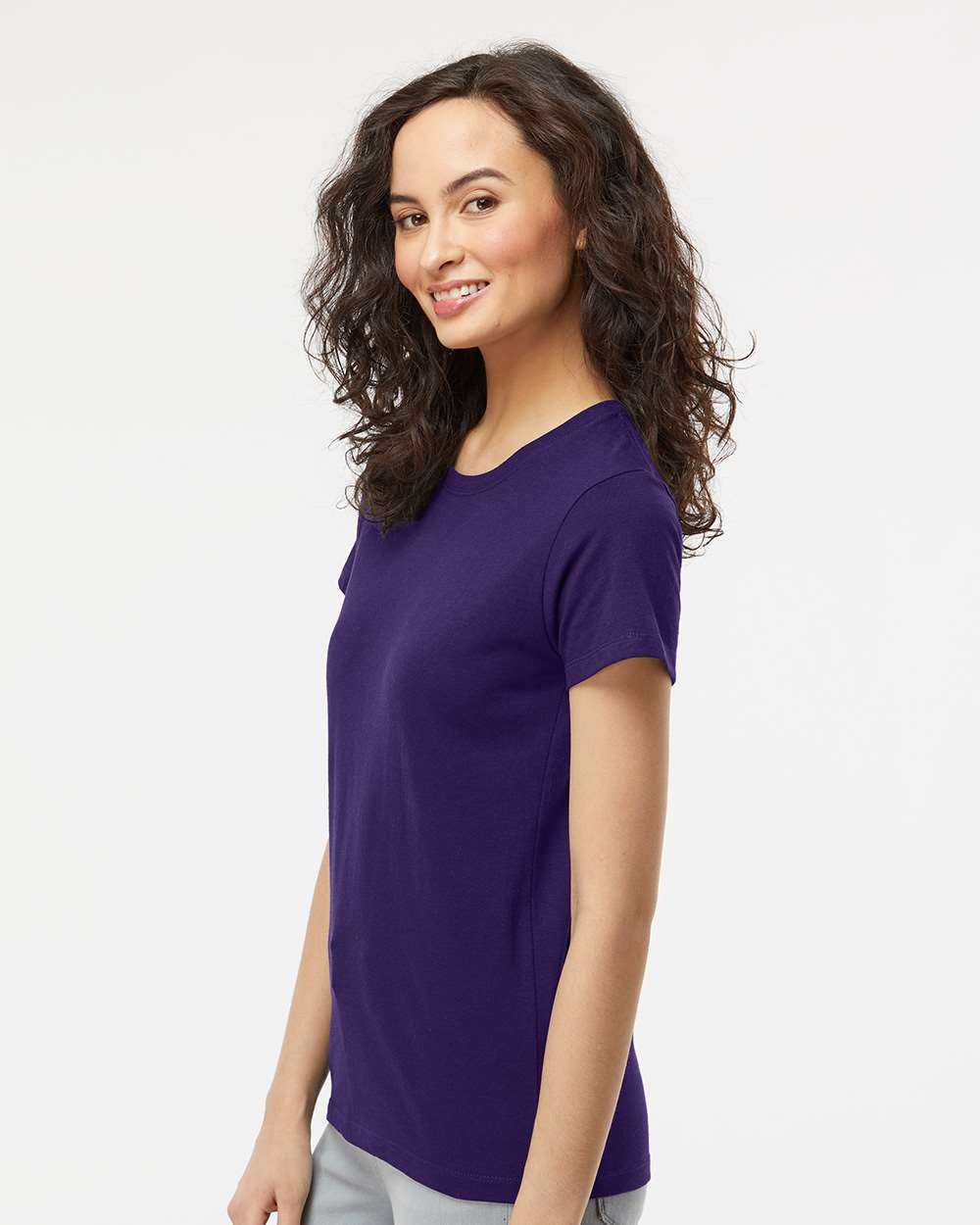 M&amp;O 4810 Women&#39;s Gold Soft Touch T-Shirt - Purple - HIT a Double - 3