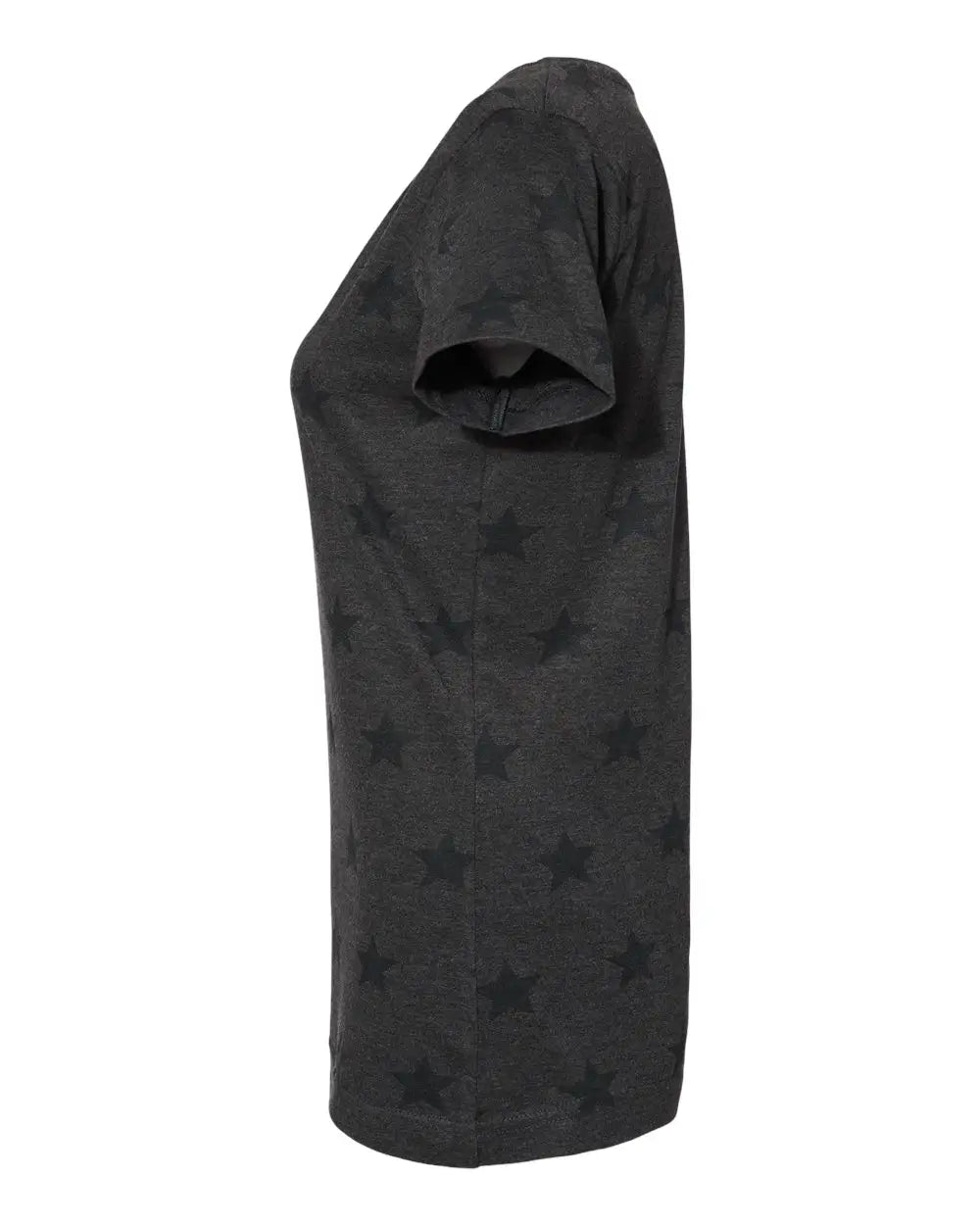 Code Five 3629 Women’s Star Print Scoop Neck Tee - Smoke