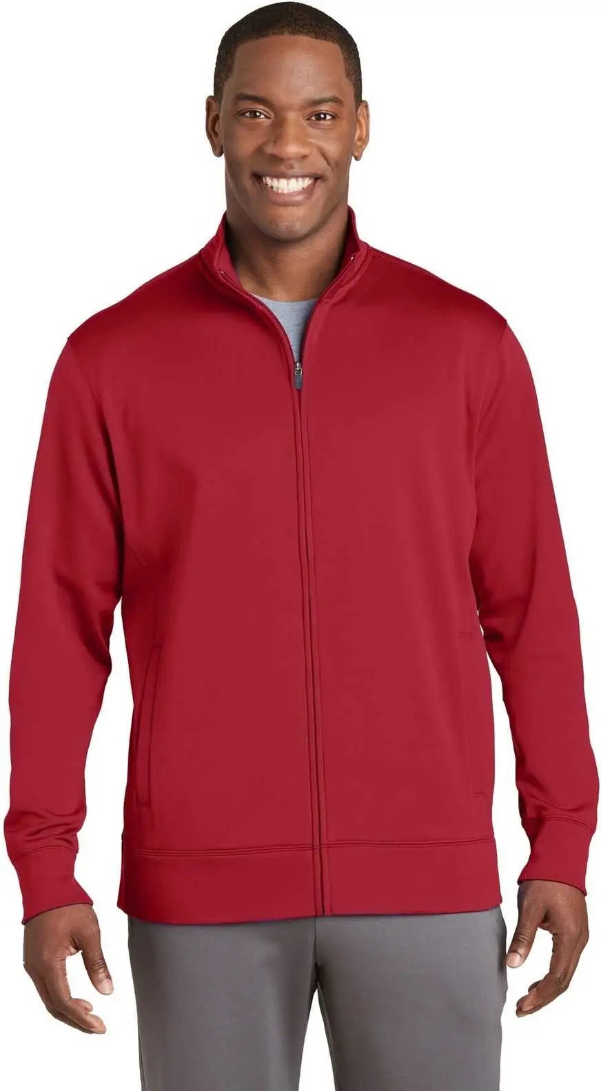 Sport-tek St241 Sport-wick Fleece Full-zip Jacket - Deep Red