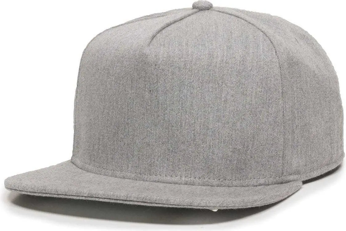 Oc Sports Redlbl102 Adjustable Flat Bill Heathered Cap - Grey - Gray / 6 7/8’’ - 7 1/2’’