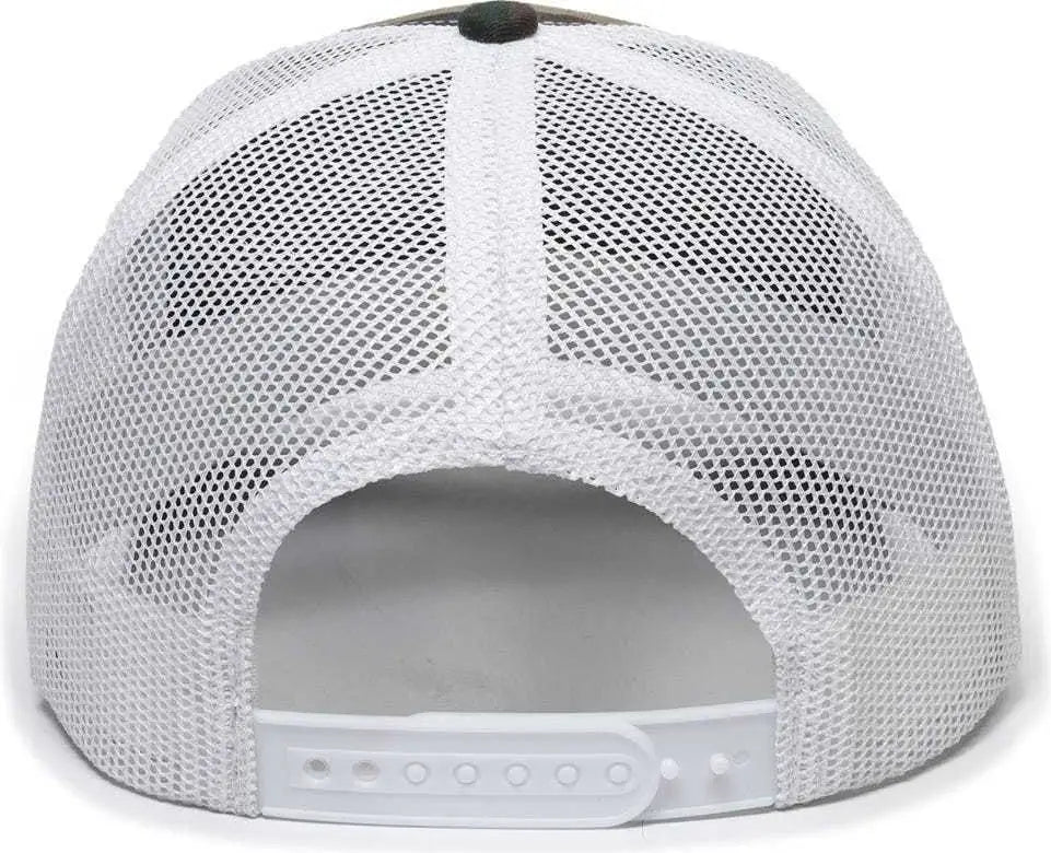 Oc Sports Oc771 Adjustable Mesh Back Cap - Generic Camo White - Green / 6 7/8’’ - 7 1/2’’