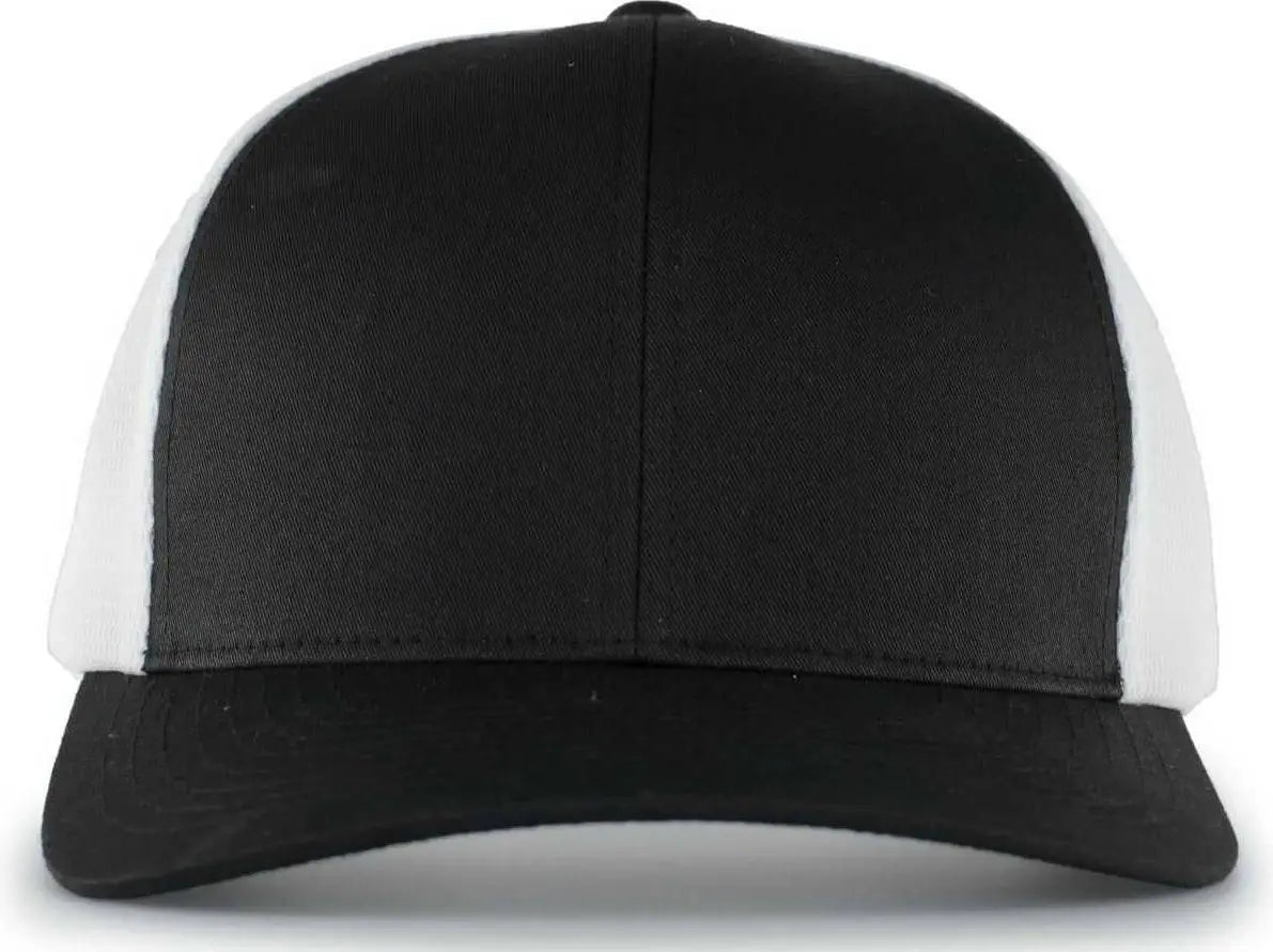 Pacific Headwear 110f Trucker Flexfit Snapback Cap - Black White - 7’’ - 7 7/8’’