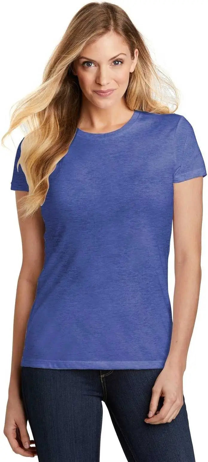 District Dt155 Women’s Fitted Perfect Tri Tee - Royal Frost