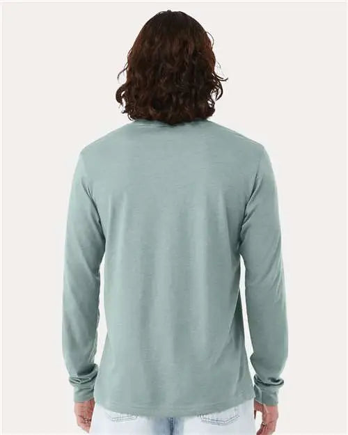 Bella + Canvas 3501cvc Heather Cvc Long Sleeve Tee - Dusty Blue