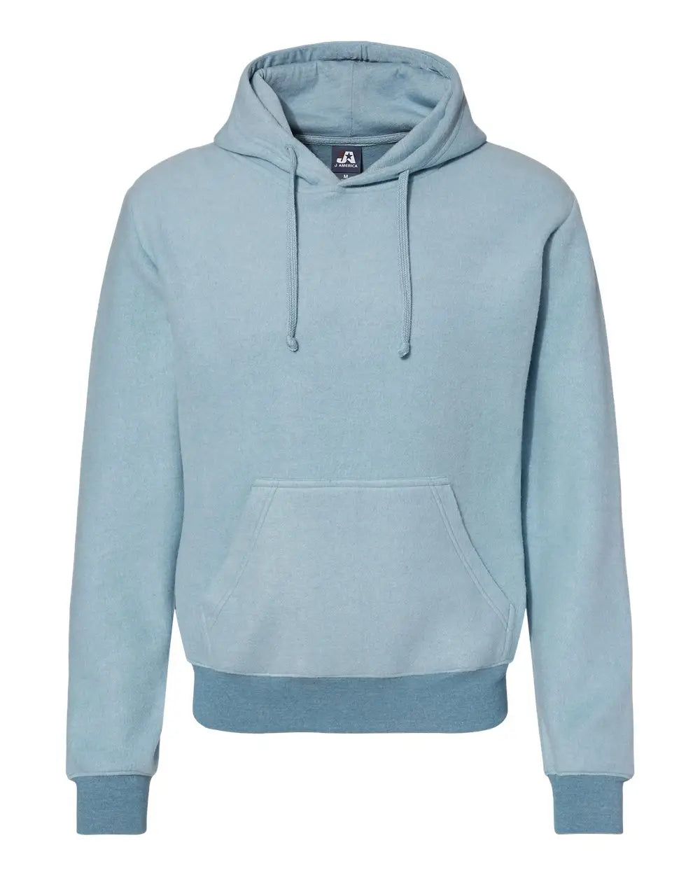 J. America 8709 Flip Side Fleece Hooded Sweatshirt - Chambray Heather - Blue / Xs