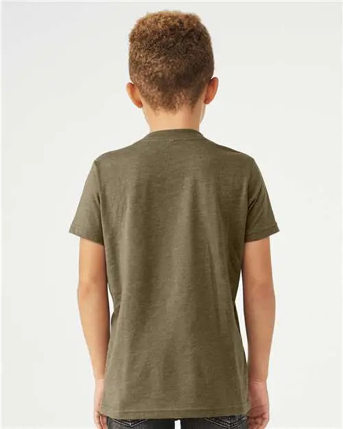 Bella + Canvas 3001ycvc Youth Cvc Jersey Tee - Heather Olive