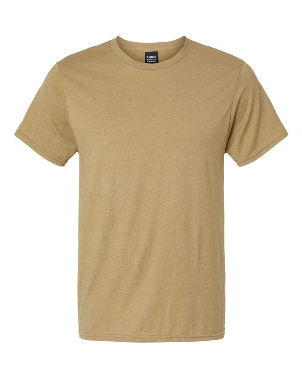 Hanes 4980 Perfect-T Short Sleeve T-Shirt - Brown Sugar Heather - HIT a Double - 4