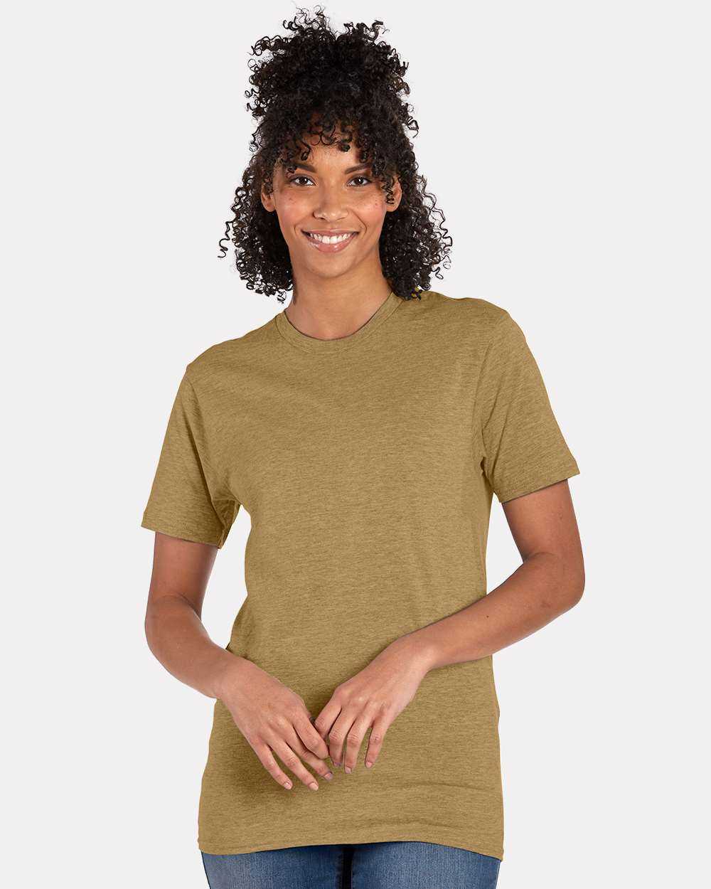 Hanes 4980 Perfect-T Short Sleeve T-Shirt - Brown Sugar Heather - HIT a Double - 1