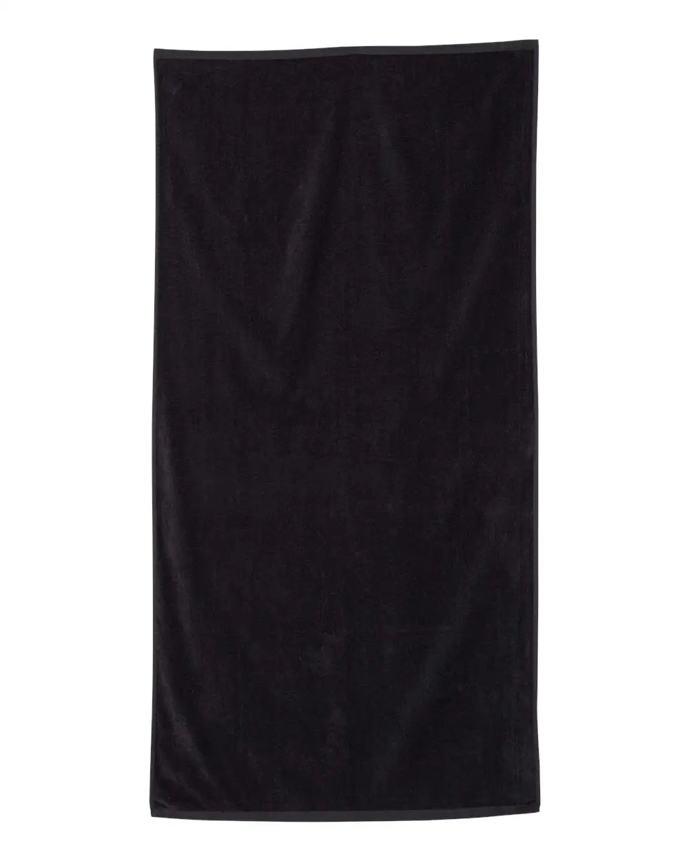 Q-tees Qv3060 Velour Beach Towel - Black - one Size Fits Most