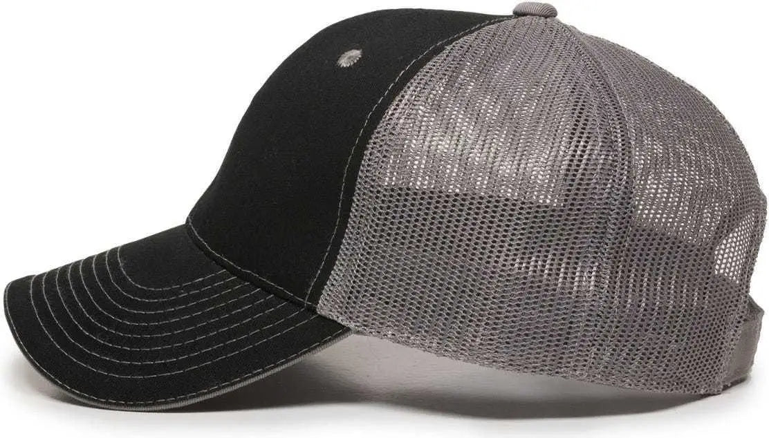 Oc Sports Gwt-101m Adjustable Mesh Back Cap - Black Grey - Gray / 6 7/8’’ - 7 1/2’’