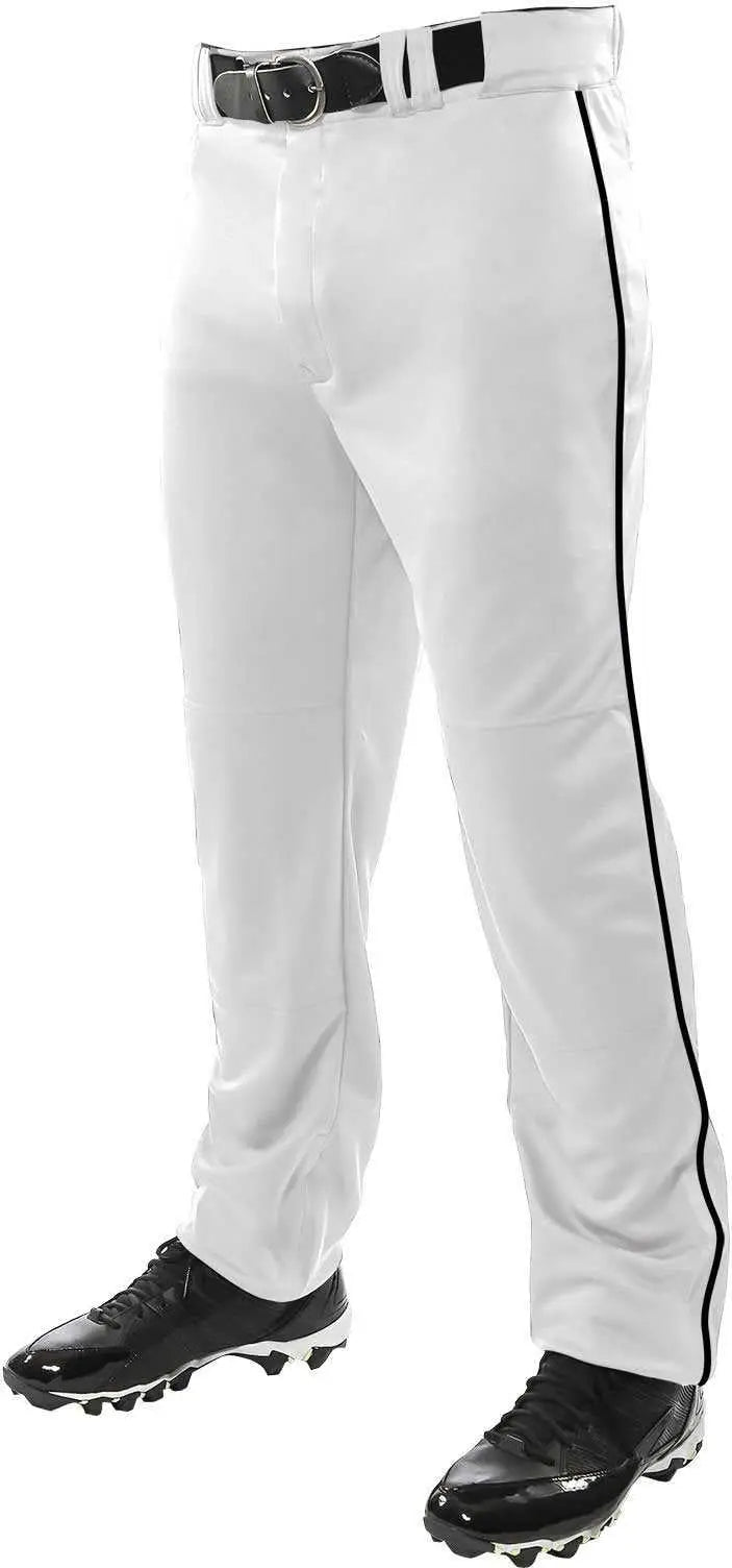 Champro Bp41u Mvp Open Bottom Pant with Piping - White Black - Youth l