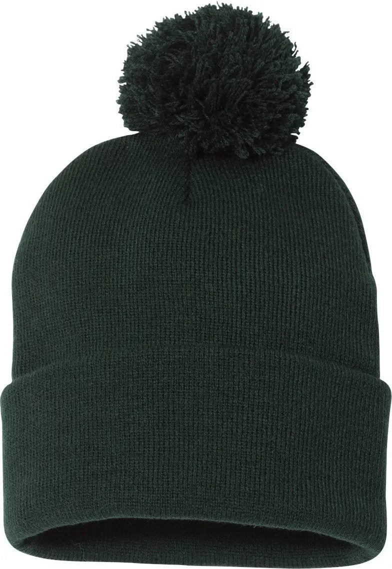 Sportsman Sp15 12’’ Pom-pom Cuffed Beanie - Forest - one Size Fits Most
