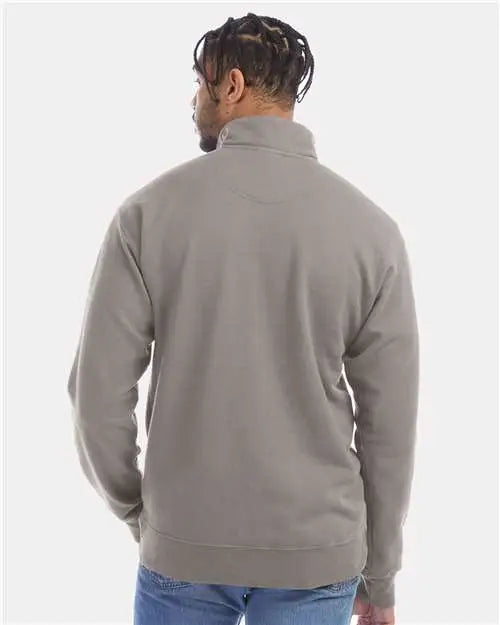 Comfortwash by Hanes Gdh425 Garment-dyed Quarter-zip Sweatshirt - Concrete Grey