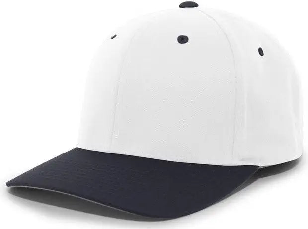 Pacific Headwear 430c Cotton-poly Flexfit Cap - White Navy - 6 1/2’’ - 7’’